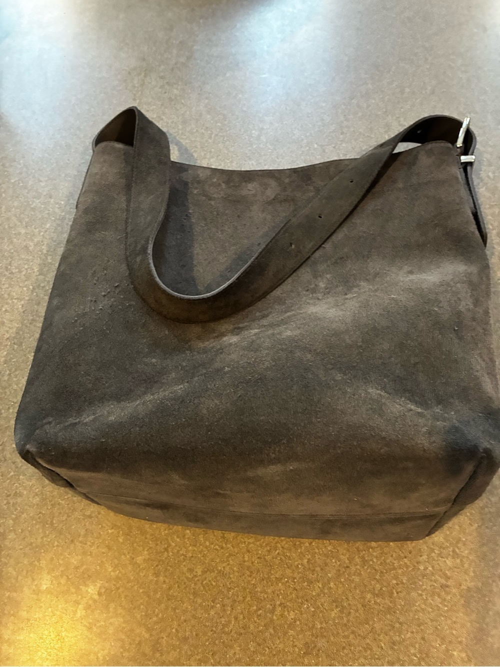 Madewell a Suede Shoulder Tote in dusty Navy